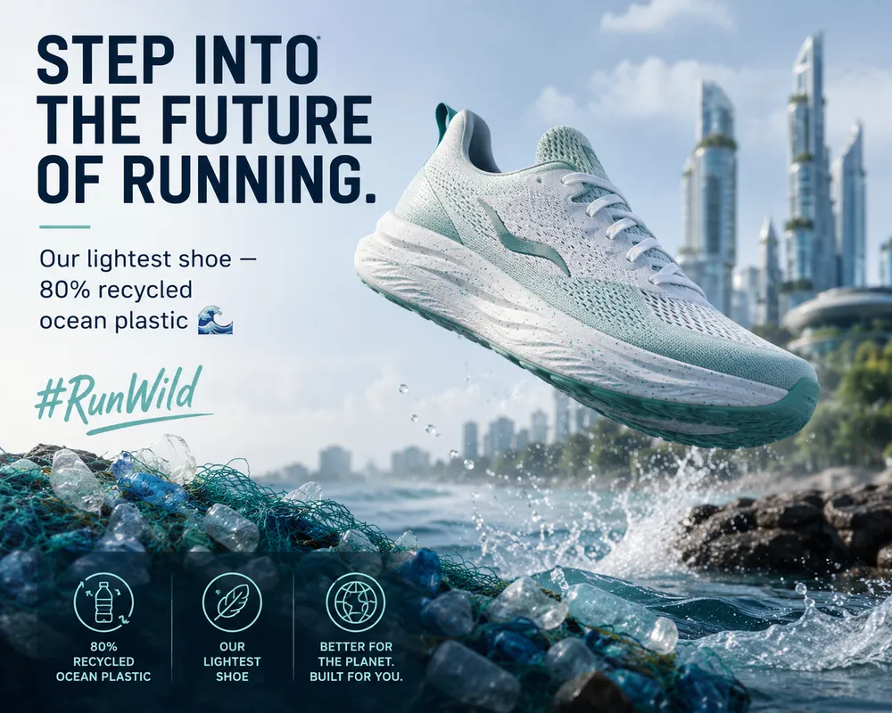 Tide One — running shoe made from recycled ocean plastic