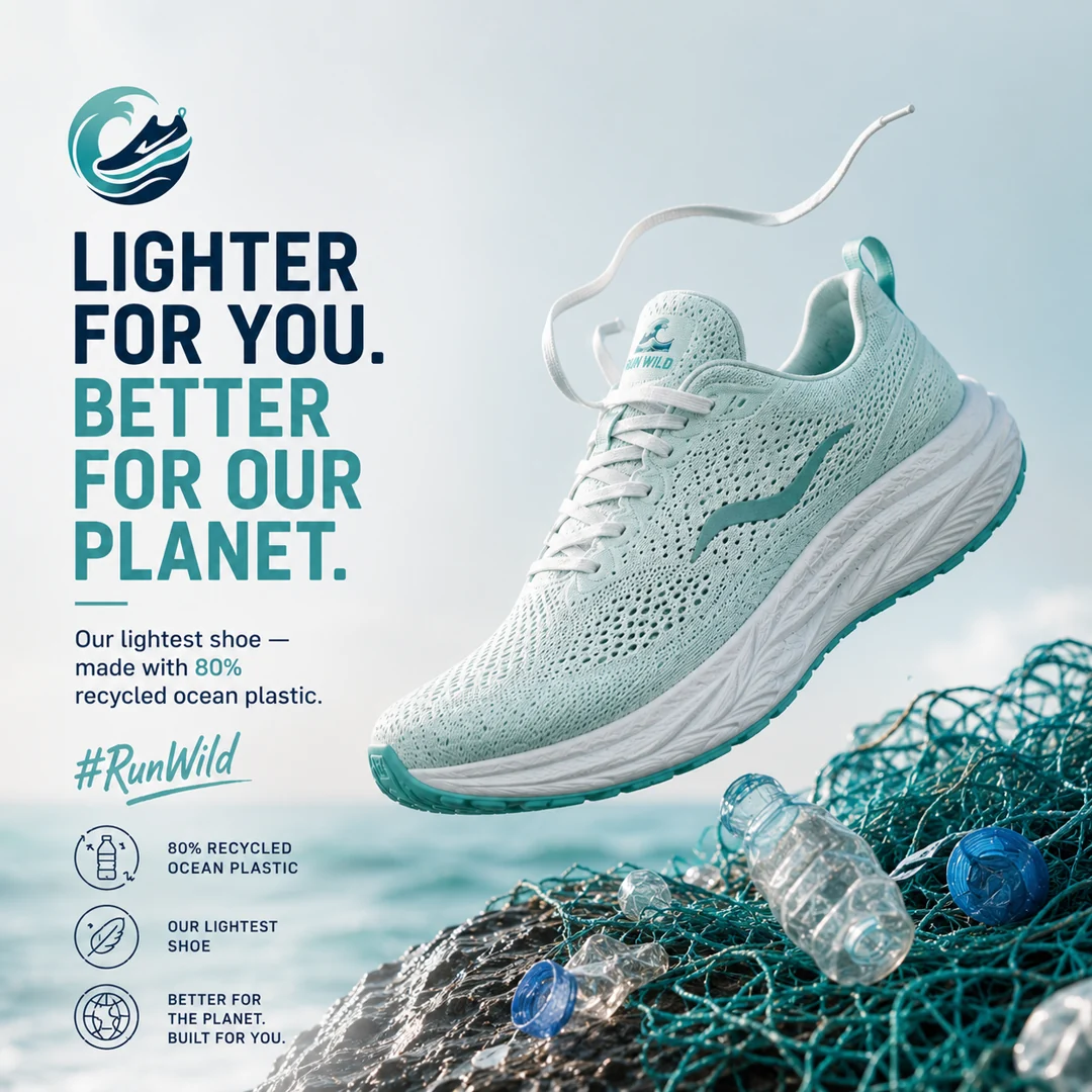 Tide One — running shoe made from recycled ocean plastic